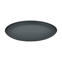 Dark Gray Matte Plastic Oval Serving Plate