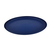 Navy Matte Plastic Oval Serving Plate