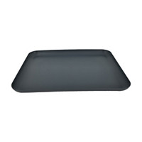 Dark Gray Matte Plastic Rectangular Platter