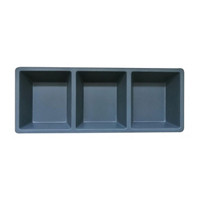 Dark Gray Matte 3 Section Melamine Platter