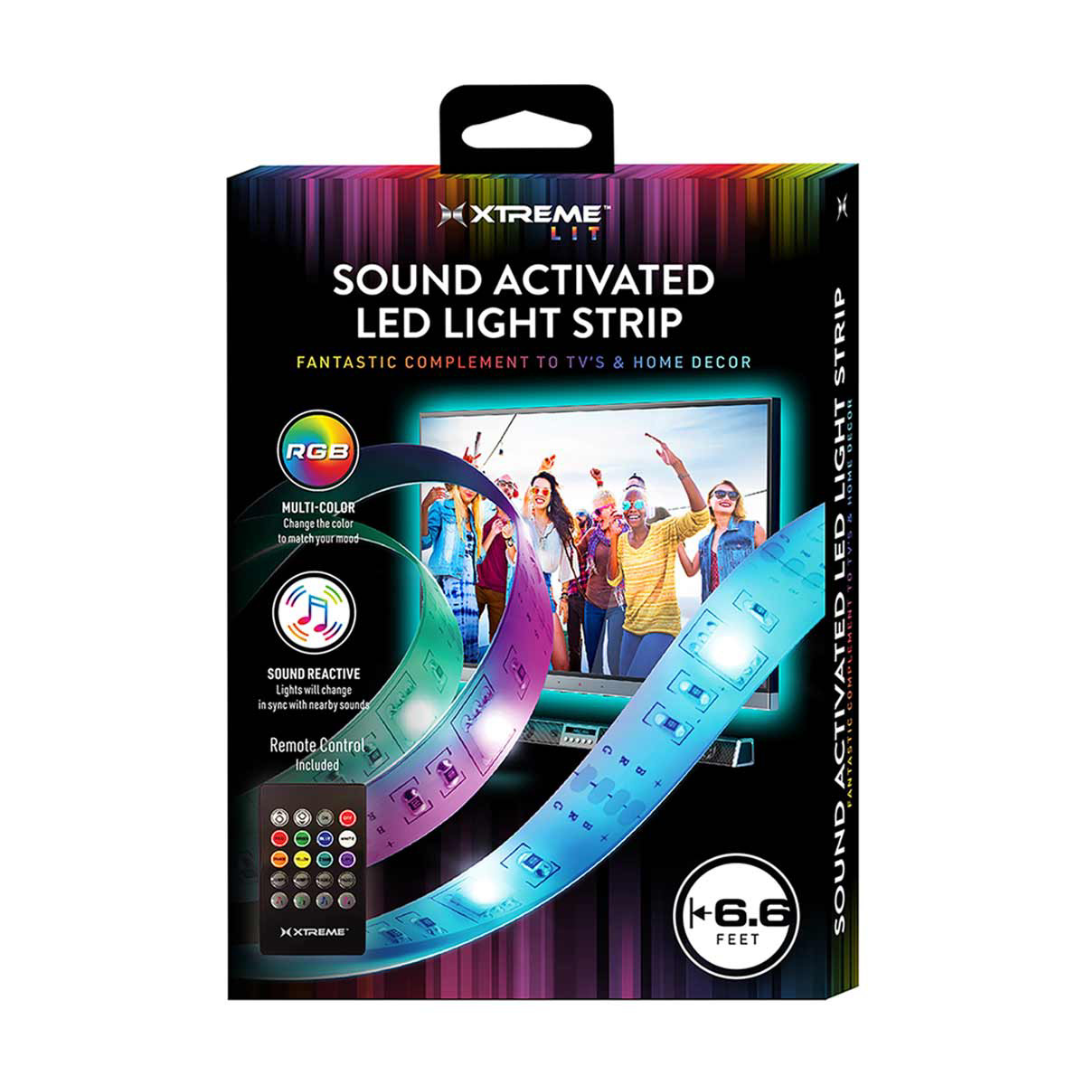 Xtreme Lit Sound Activated Multicolor LED Light Strip with Remote