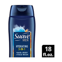 Suave Men Hydrating 3 in 1 Hair + Body + Face Wash, 18 fl oz