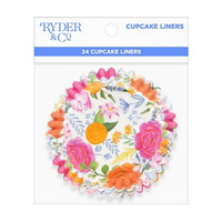 Ryder & Co Summer Cupcake Paper, Floral, Orange