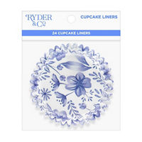 Ryder & Co Summer Cupcake Paper, Floral, Blue