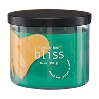 Scented Candle, Citrus & Basil Bliss, 14 oz