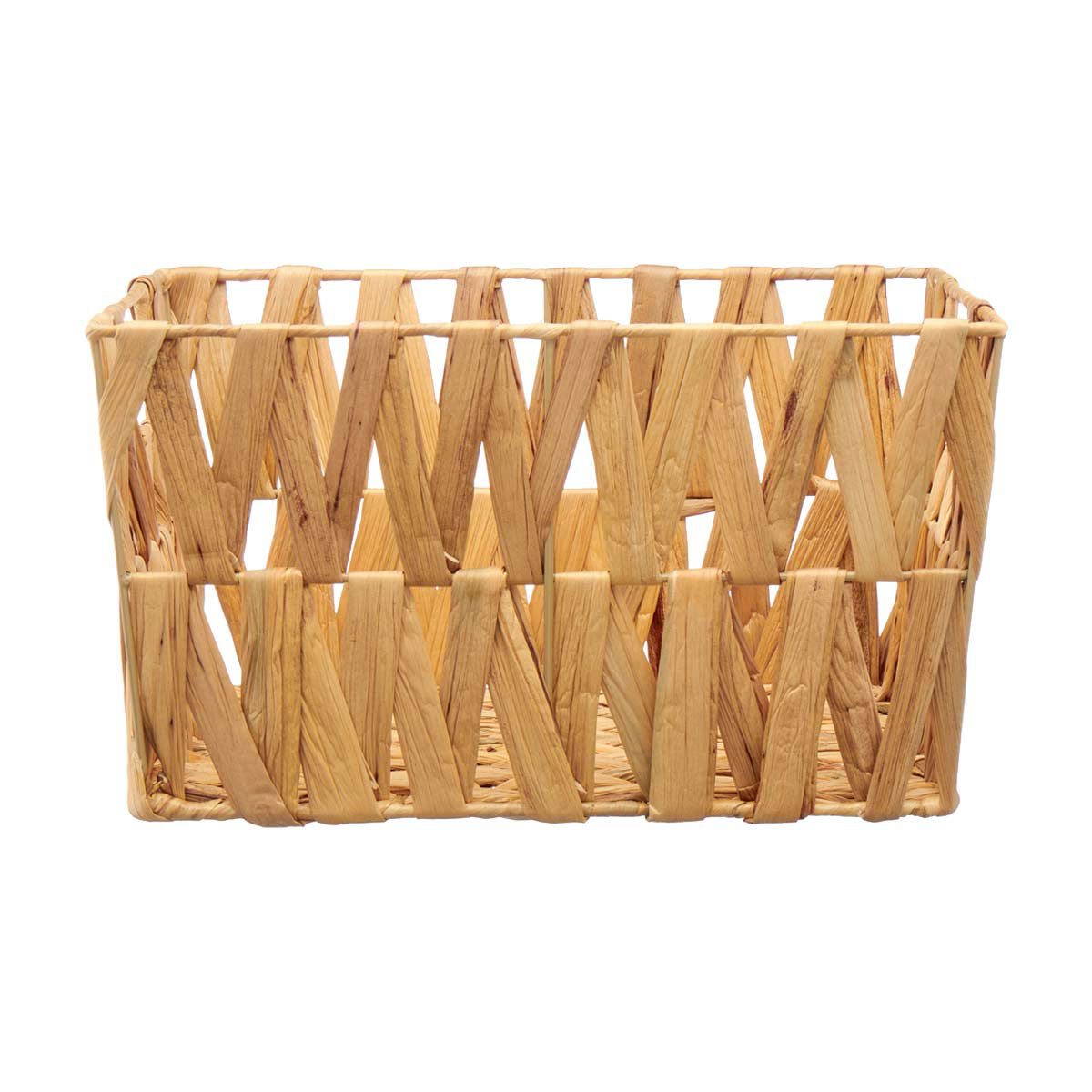 Water Hyacinth Woven Basket, Tan, Large