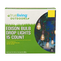 True Living Outdoors Edison Bulb Drop Lights, 15 ct