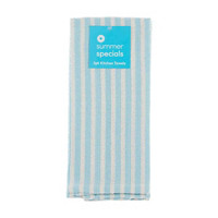 Summer Specials Kitchen Towels, 2 pk, Light Blue Striped