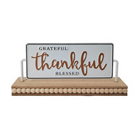 'Grateful Thankful Blessed' Tabletop Sign