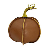 Harvest Faux Leather Pumpkin, Small