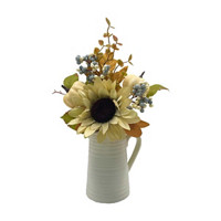 Harvest Artificial Floral Arrangement with Ceramic Pitcher Pot