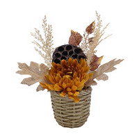 Harvest Artificial Floral Arrangement with Braided Pot