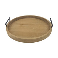 Wooden Tray with Metal Handle, Large