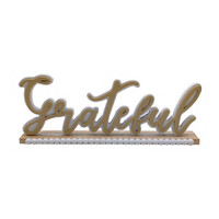 &#x27;Grateful&#x27; Word Sign with Beads Tabletop Décor