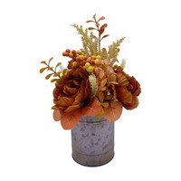 Harvest Artificial Floral Arrangement with Tin Pot