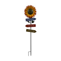 Decorative Metal Sunflower Topped Yard Sign
