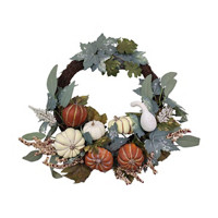 Harvest Artificial Floral Wreath, 20 in