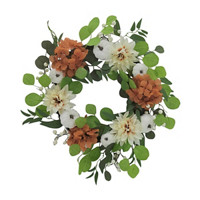 Artificial Eucalyptus White Floral Wreath Décor