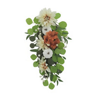 Artificial White Floral Eucalyptus Swag