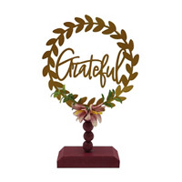 &#x27;Grateful&#x27; Word Sign with Laurel Stand