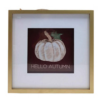 'Hello Autumn' Glass Framed Art