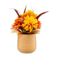 Artificial Harvest Flowers with Ceramic Pot