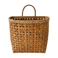 Wooden Hanging Wall Storage Basket, Small