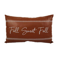 'Fall Sweet Fall' Leather Pillow, 12 in x 20 in