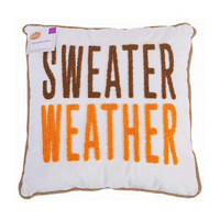 Perfect Harvest 'Sweater Weather' Embroidery Decorative Pillow