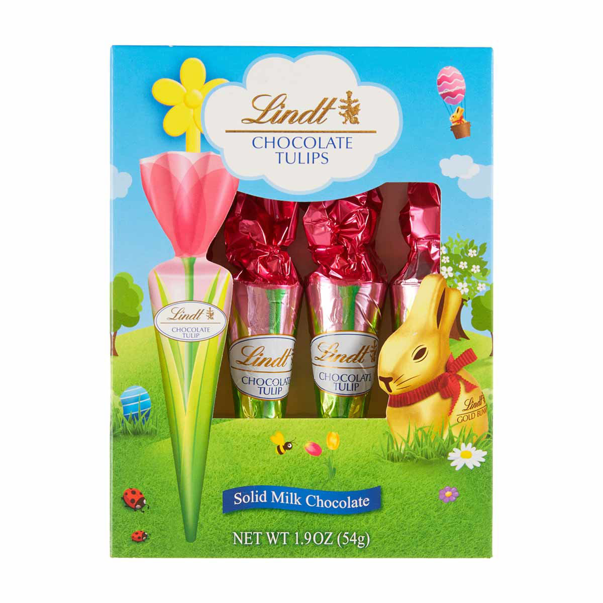 Lindt Chocolate Tulips Milk Chocolate Easter Candy Chocolate, 1.9 oz 4 ct