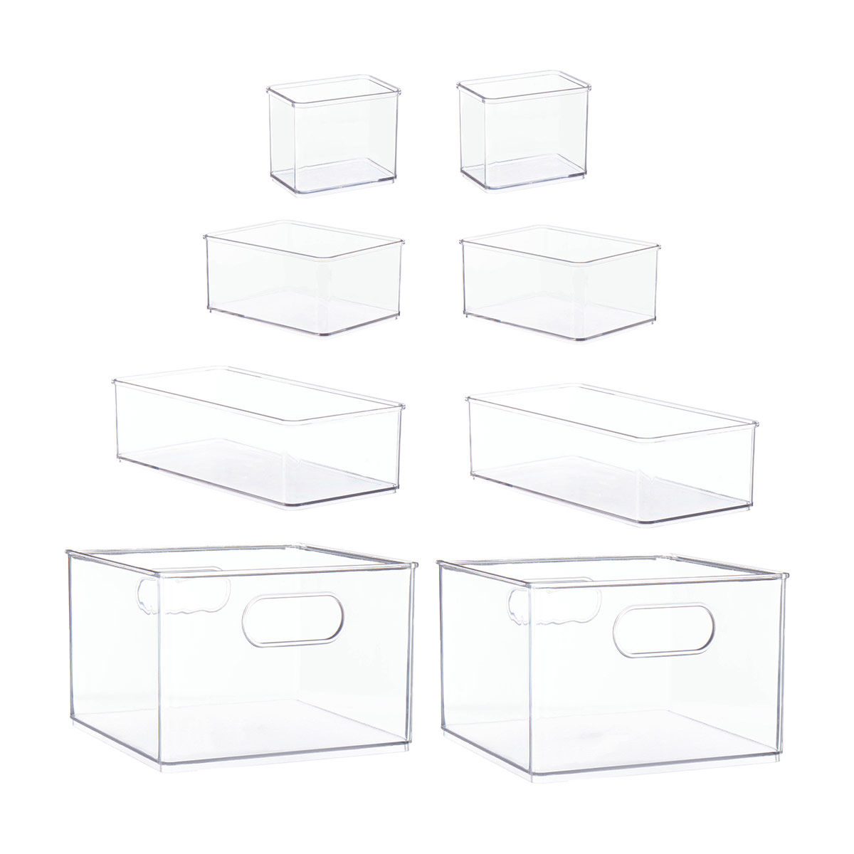 Clear Acrylic Storage Bin Set, 8 Pieces