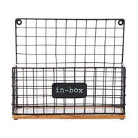 'In Box' Hanging Wire Organizer, Black, 12 in