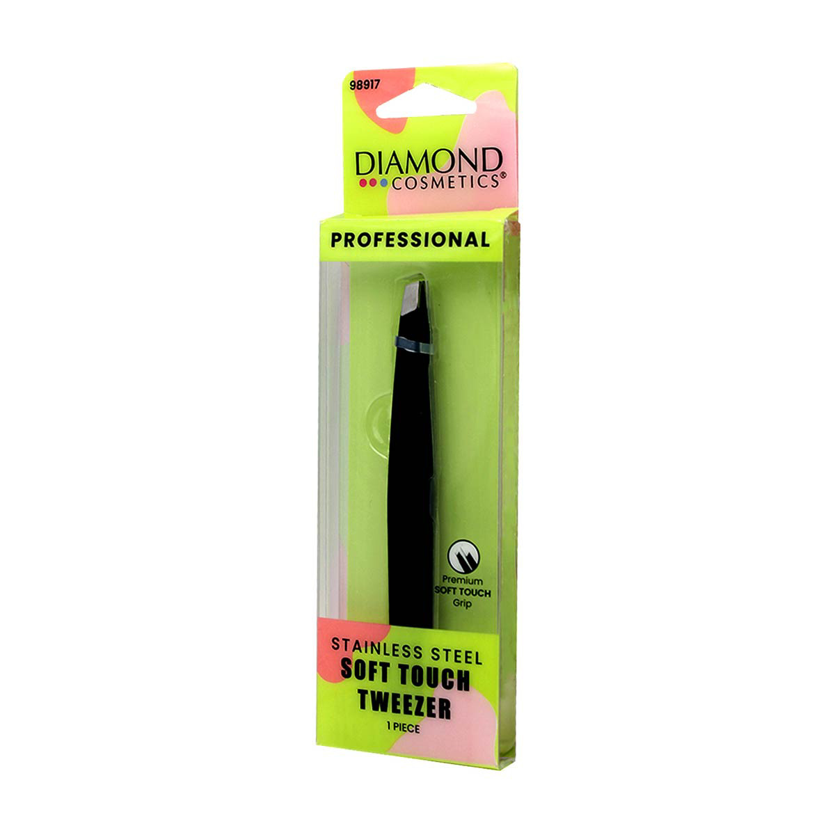 Diamond Cosmetics Soft Touch Tweezer, Stainless Steel