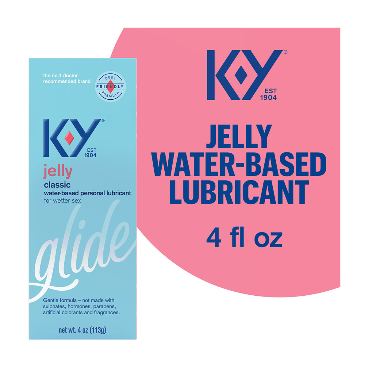KY Jelly Classic Waterbased Personal Lubricant, 4 fl oz