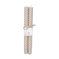 Unscented Spiral Taper Candle, Taupe, Pack of 2