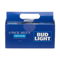 Bud Light Themed Socks, 6 pk