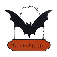 Trick or Treat' Metal Bat Décor