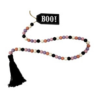 Halloween &#x27;Boo&#x27; Printed Beaded Hanging Décor with