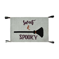 Sweet & Spooky' Printed Halloween Rug with Tassels, 20 x 30 Inches