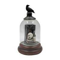 Halloween Resin Cloche Skull Tabletop Décor