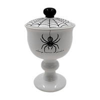 Halloween Spider Printed White Candy Jar