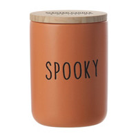 Halloween 'Spooky' Pumpkin Oats Scented Ceramic Candle Jar, 8 oz.