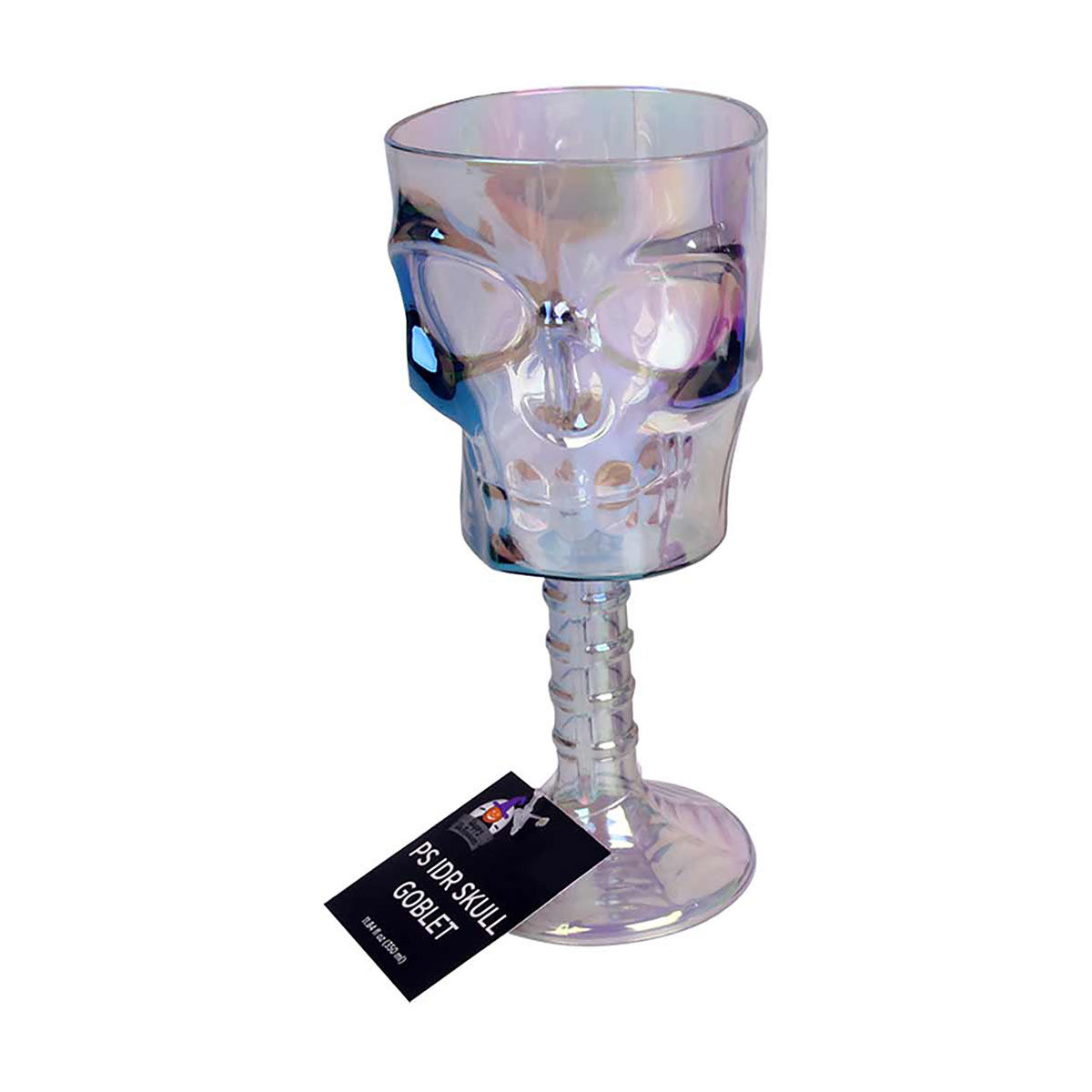 Holiday Home Clear Iridescent 4L Glass Skull Halloween Beverage