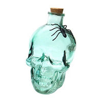 Skull Head Glass Decanter with Wooden Cork