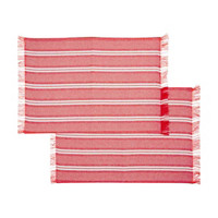 Woven Striped Placemat, Red