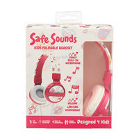 Gabba Goods Safe Sounds Kids Foldable Headset, Pink