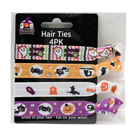 Happy Halloween Colorful Hair Ties, 4 Pack