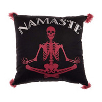 Namaste Halloween Pillow with Tassel, 18 x 18 Inches