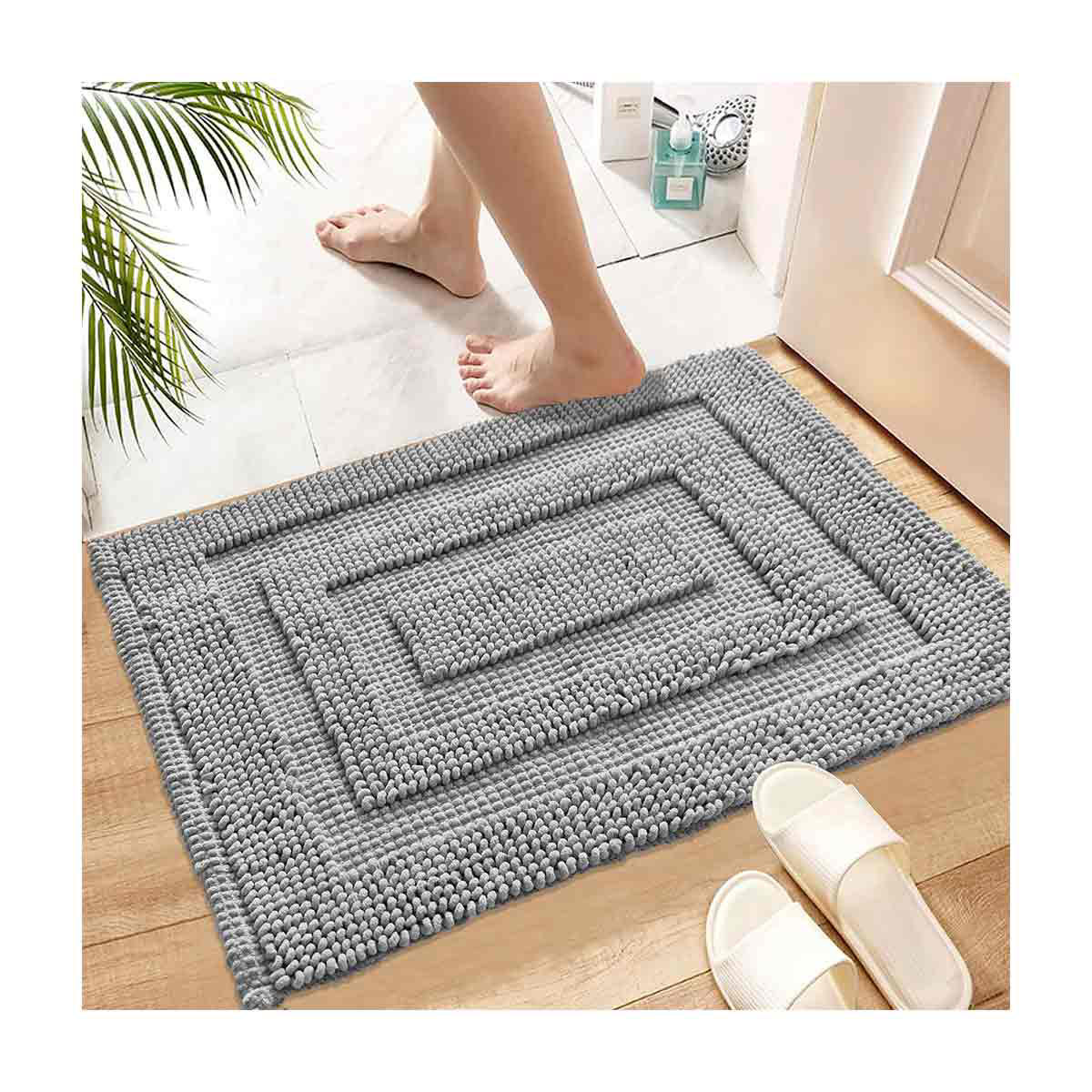 Signature Chenille Bath Rug, Gray
