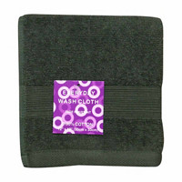 Cotton Wash Cloth, Solid Green, 12 in x 12 in